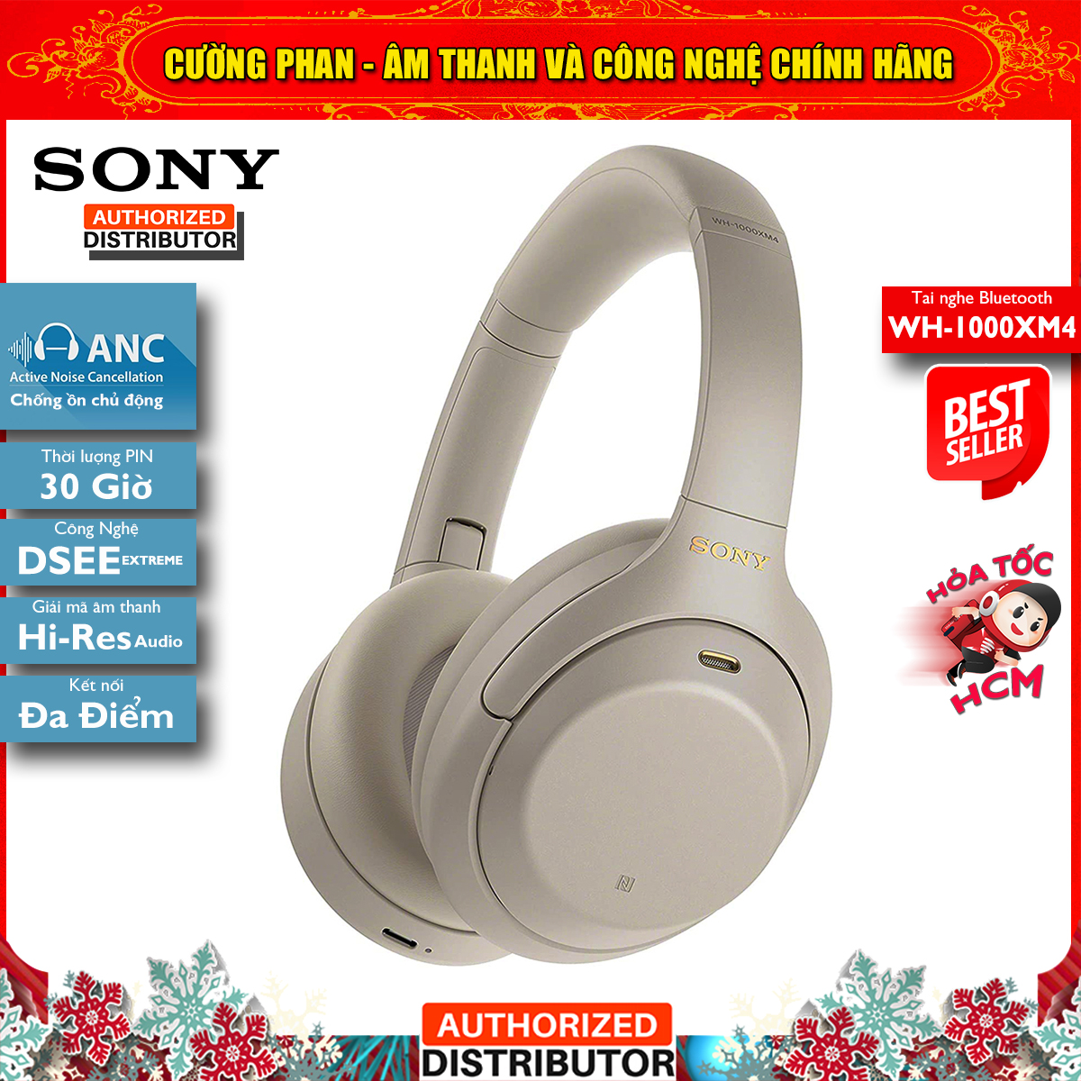  Tai Nghe Chụp Tai Chống Ồn Sony WH-1000XM4 - Chính Hãng Sony Việt Nam - Bảo Hành 12 Tháng Tại Tất Cả TTBH Sony Toàn Quốc 