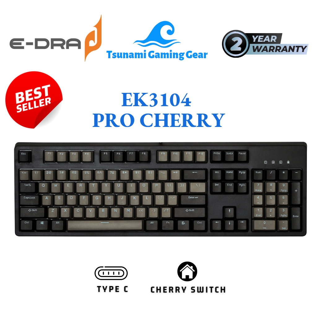 Bàn phím cơ e-dra ek3104 pro cherry sky dolch bh 2 năm