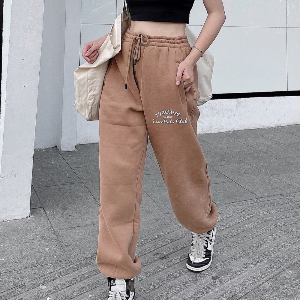 Quần jogger thể thao ryactive - oversize jogger caramel
