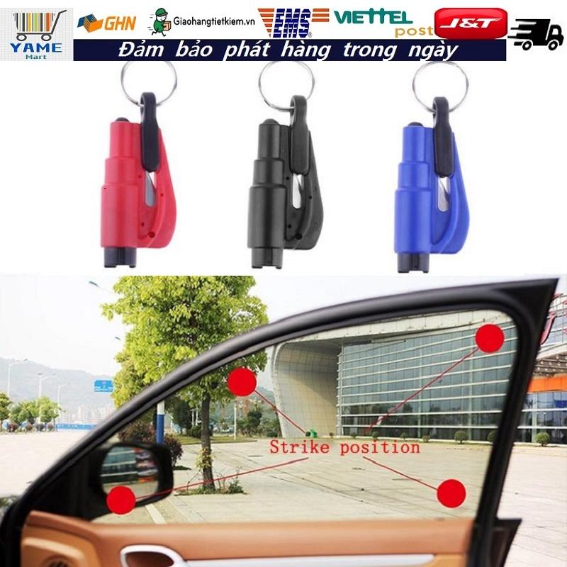 【Có hàng sẵn】Búa Phá Kính MINI Thoát Hiểm Cho Xe ÔTÔ Công cụ cứu hộ khẩn cấp với móc khóa dây đai an toàn Phá Kính Thoát Dụng Cụ