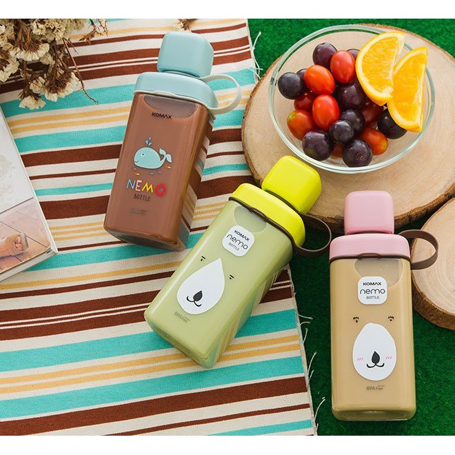 Bình nước trẻ em komax hàn quốc 430ml nhựa tritan không chưa bpa siêu cute