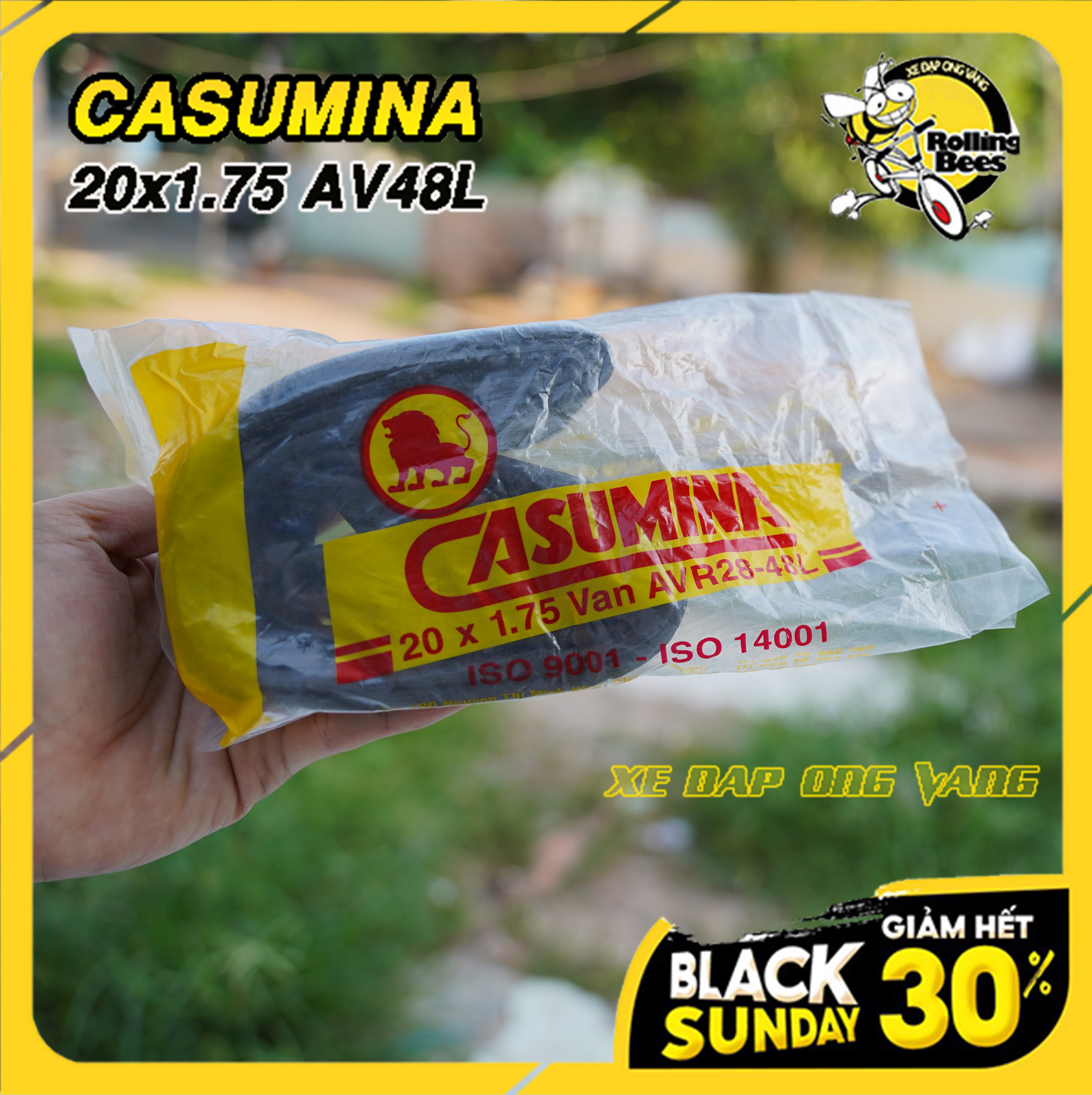 Săm, ruột xe đạp trẻ em 20x1.75 chính hãng casumina