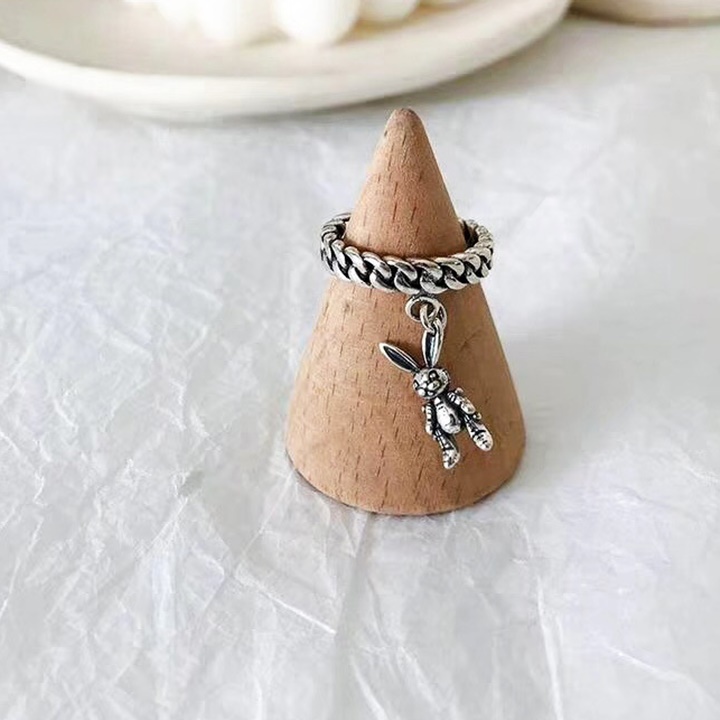 Nhẫn bạc thái con thỏ rời phong cách unisex - vani store