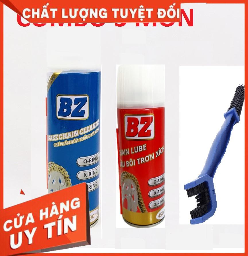 Combo vệ sinh sên bz + dưỡng sên bz + bàn chải 3d, trọn bộ dung dịch vệ sinh sên và xịt dưỡng sên bz