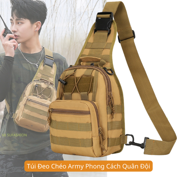Túi Đeo Chéo Nam Phong Cách Quân Đội  ARMY Vải Siêu Bền Chống Nước Cao Cấp Đi Du Lịch Phượt