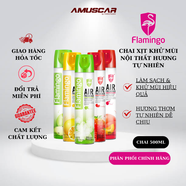 Xịt khử mùi nội thất ô tô hương tự nhiên Flamingo Air Freshener F011 330ml