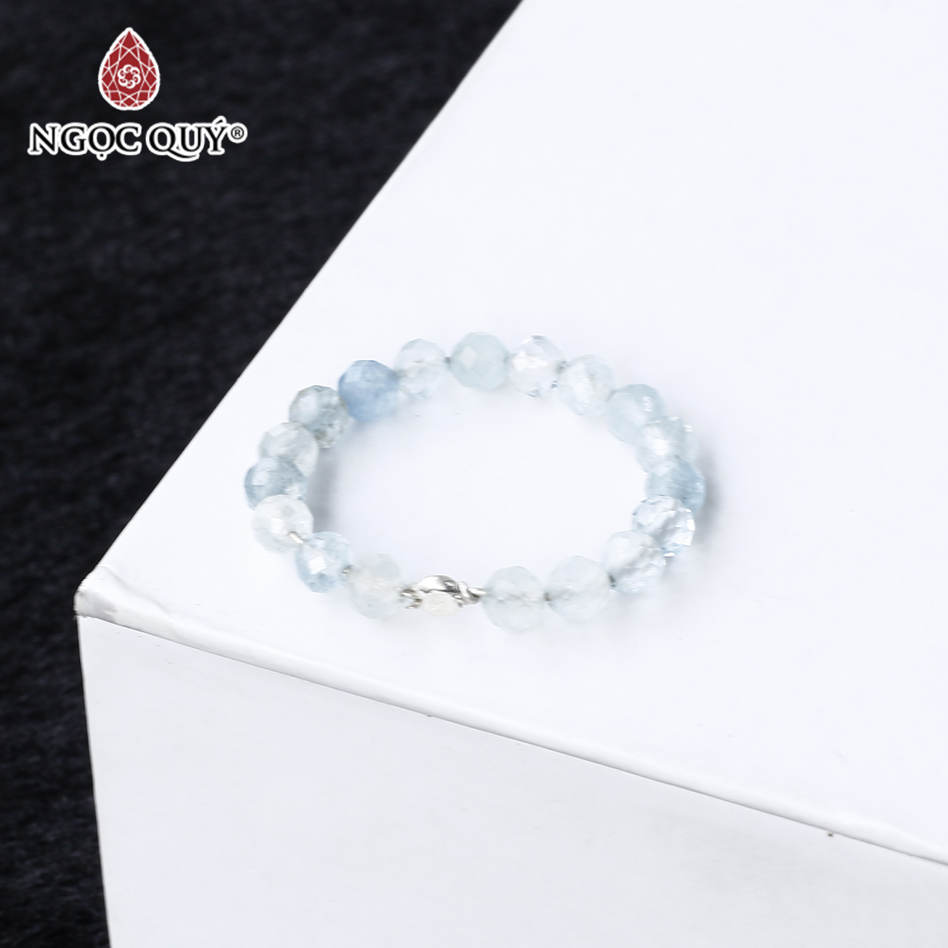 [HCM]Nhẫn đá aquamarine lõi bạc mệnh thủy mộc - Ngọc Quý Gemstones