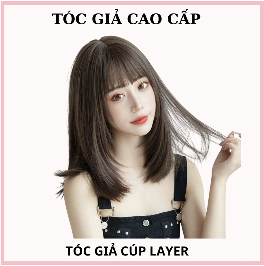 Tóc giả nữ nguyên đầu dáng lửng 40cm - TG33