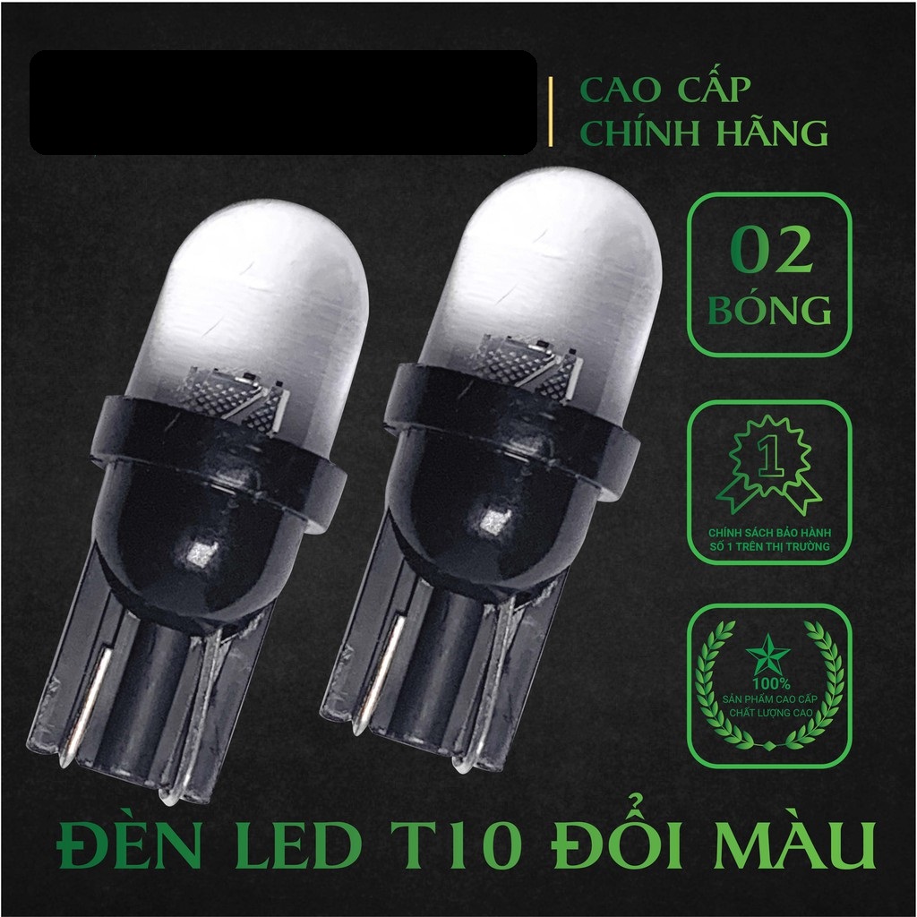 Bóng led t10 đèn xi nhan demi chip 3030 nhấp nháy 7 màu