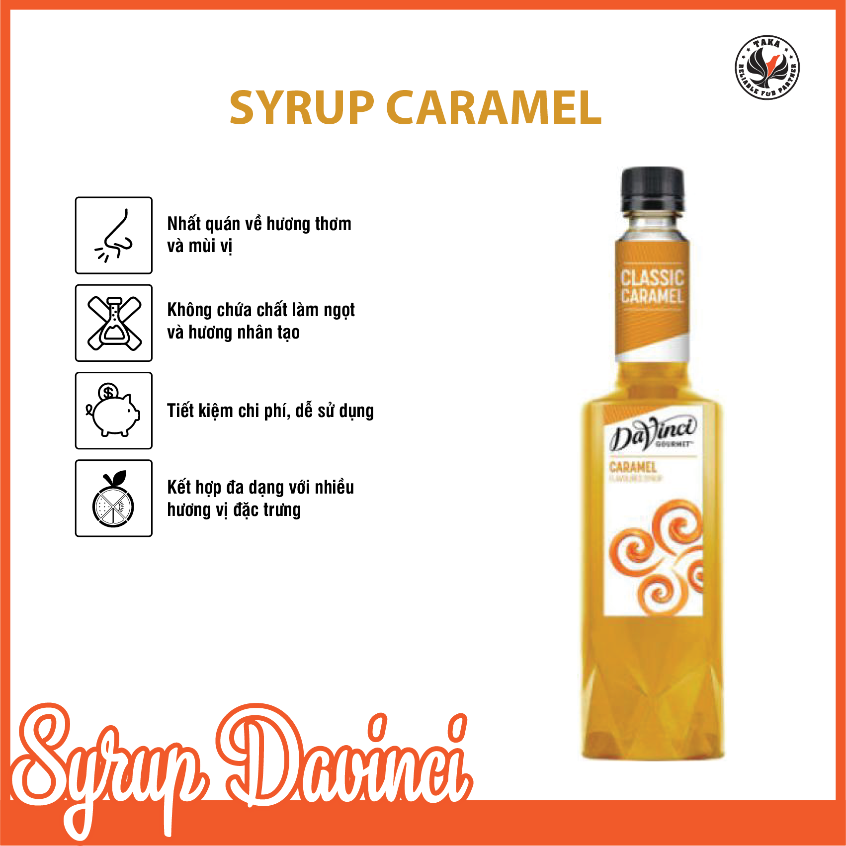 Siro Davinci Caramel chai 750ml. Hàng công ty có sẵn. Giao hàng ngay