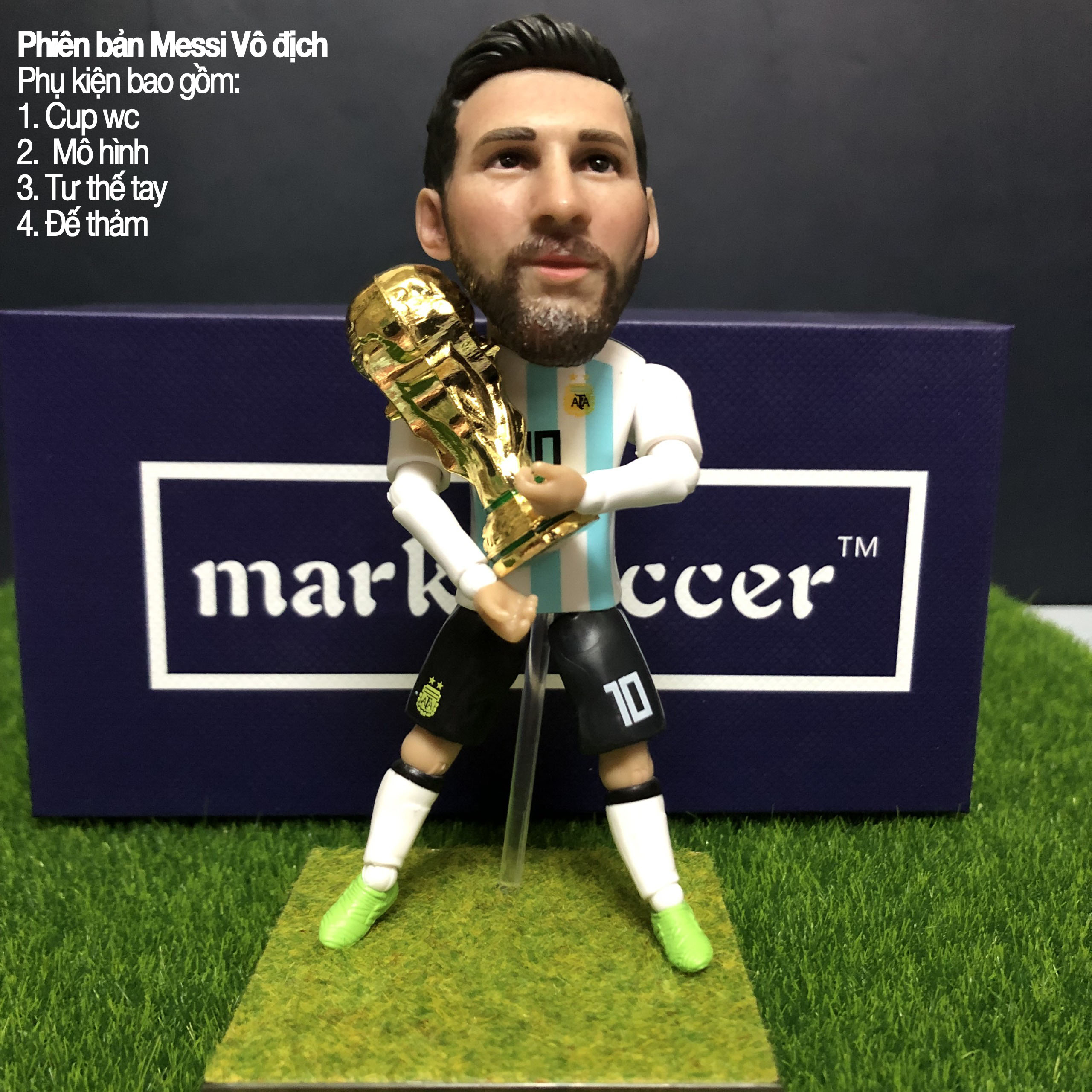 Tượng cầu thủ bóng đá SoccerXstar Marksoccer Messi M10 Argentina