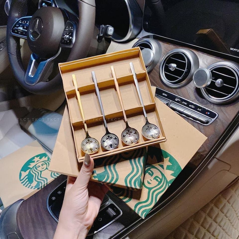 Set 4 thìa muỗng starbuck sang trọng