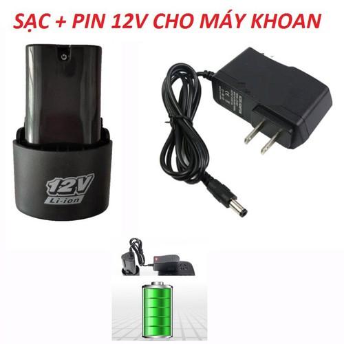 Com bo , sạc pin + pin 12v cho máy khoan 12v