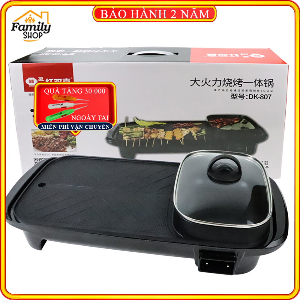Nồi lẩu đa năng lẩu, nướng kiểu Hàn- Bếp nướng đa năng công suất lớn, 5 mức điều chỉnh nhiệt thông minh, chống dính, không khói an toàn và tiết kiệm điện- BẢO HÀNH 1 NĂM, LỖI ĐỔI MỚI 1-1 TRONG 7 NGÀY