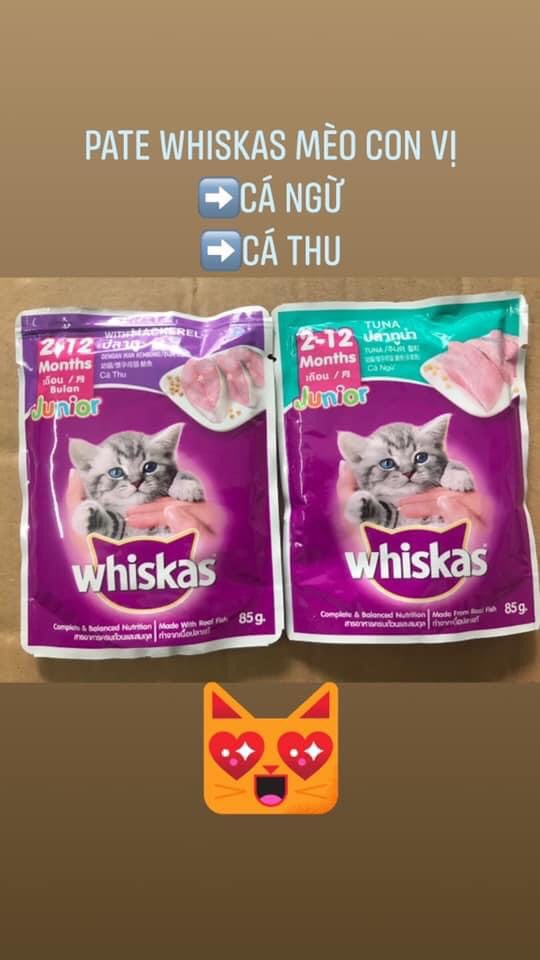 "Hoàn tiền đến 10%" [Lấy mã giảm thêm 30%]Whiskas mèo con (Junior) - 24 gói x 80g