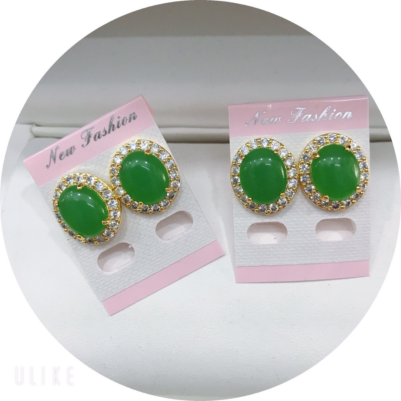 BÔNG TAI NỮ MẠ VÀNG CẨM THẠCH