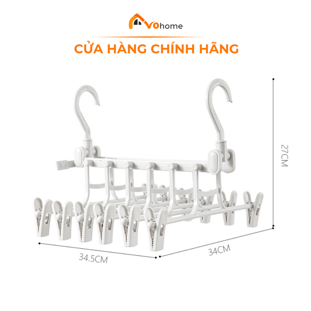 Móc Treo Quần áo bằng Inox bọc nhựa bền 20 năm hiệu AVOHOME Móc Treo Đồ nhiều Tầng Tiện Lợi Có Thể Gấp Gọn Và Xoay 360độ