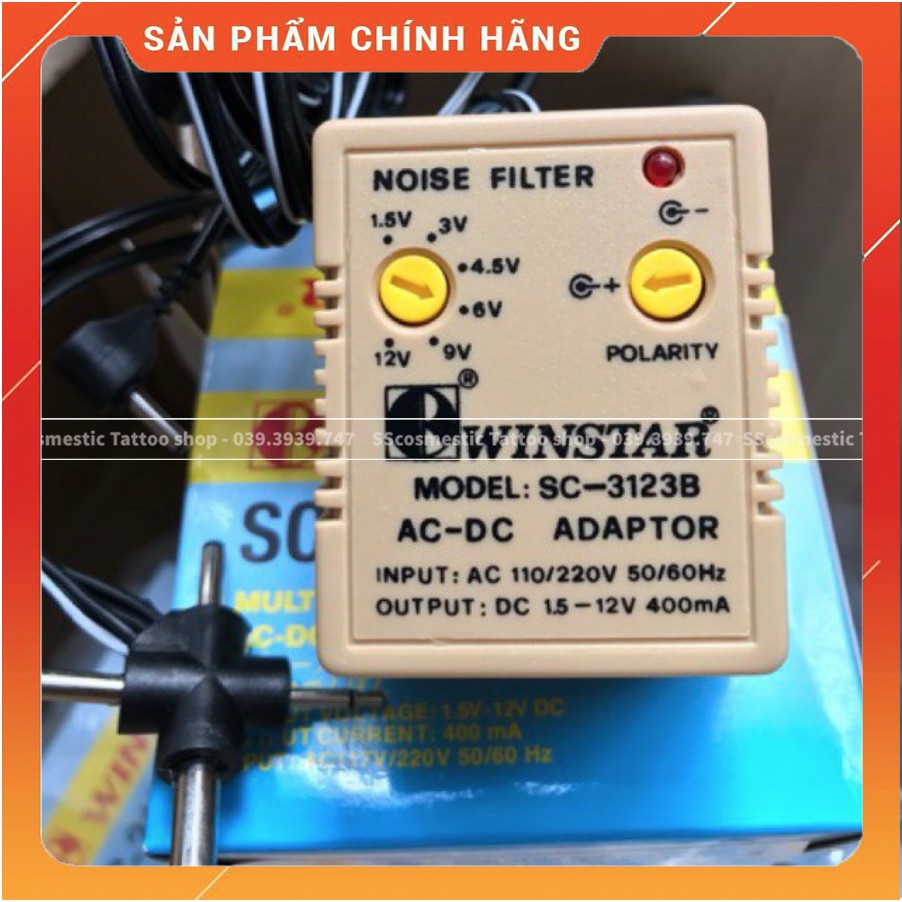 Ổn áp sc3123b💗freeship💗cục đổi nguồn sạc đa năng cho nhiều loại máy phun xăm