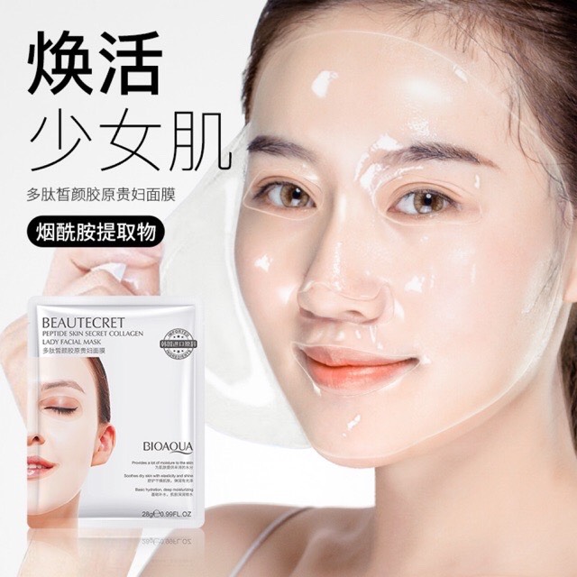 Mặt Nạ Thủy Tinh Bioaqua, Mặt Nạ Thủy Tinh Trong Suốt Dạng Thạch Collagen Dưỡng Ẩm Da Căng Sáng Làn Da