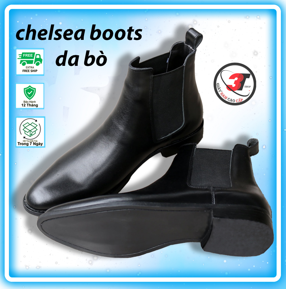 Chelsea boots classic ,chất liệu da bò cao cấp,giày bốt nam, đế cao su mềm , bảo hành 12 tháng , mẫu mới