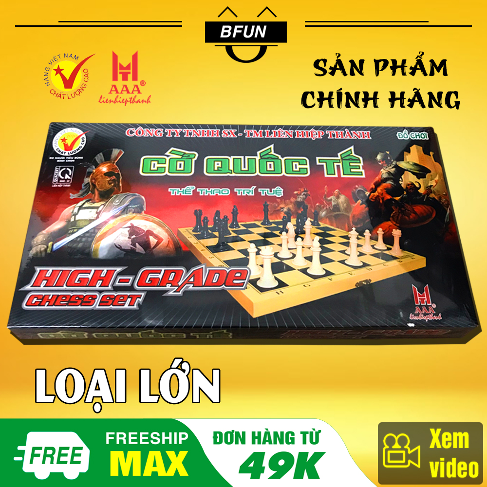 Bộ Cờ Vua Quốc Tế Cao Cấp Liên Hiệp Thành LOẠI LỚN KÈM BÀN CỜ - Trò Chơi Trí Tuệ Hack Não Cho Bé Trai Bé gái và Người Lớn Giá Rẻ - Đồ Chơi Trẻ Em  BFUN
