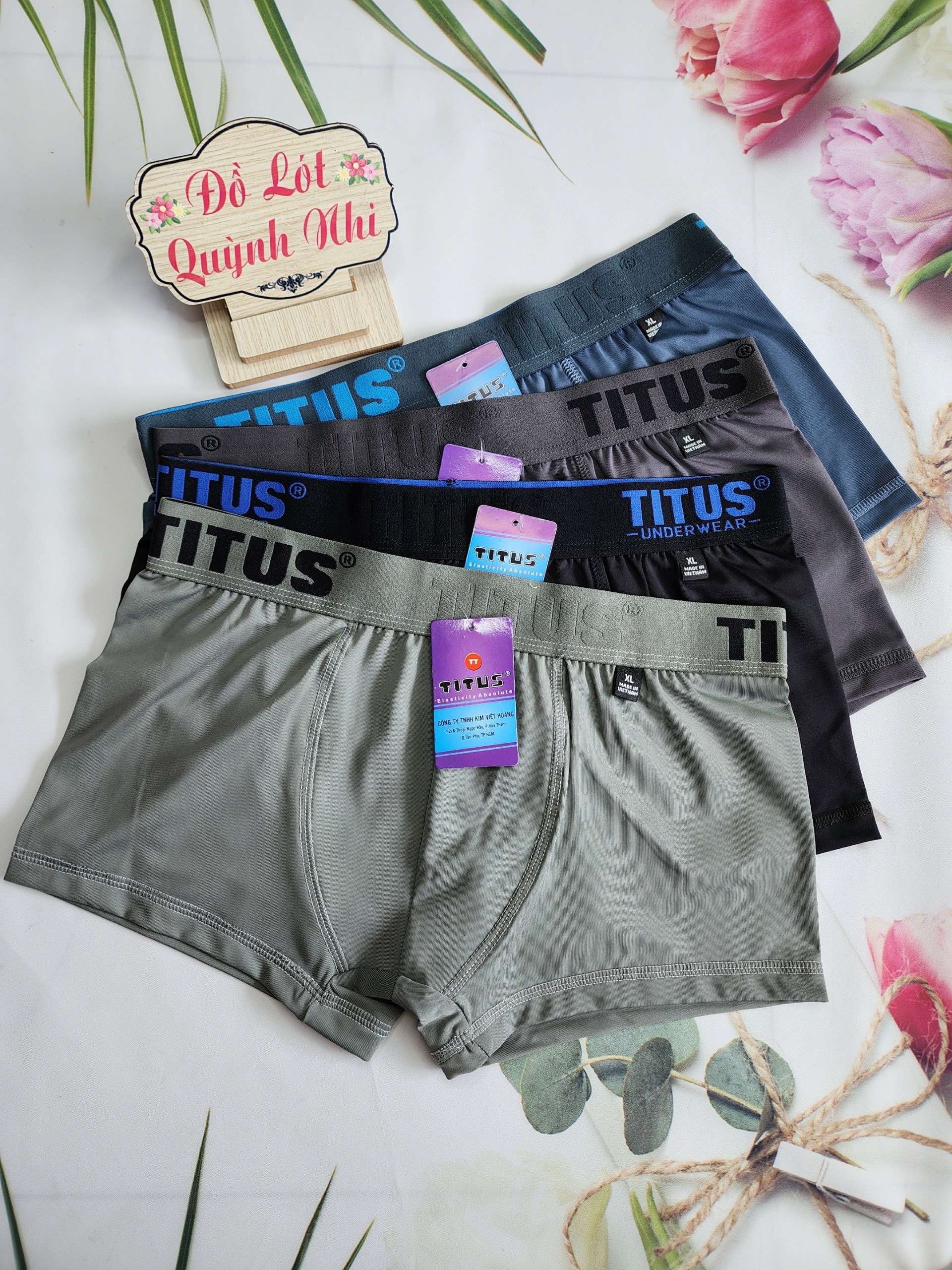 Comno 5 Và 10 Quần Lót Nam Đùi Thun Lạnh Titus Bản Lưng To Mềm mịn Co Giãn Thoáng Mát Size :40 - 90 Kg [007] Đồ Lót Quỳnh Nhi