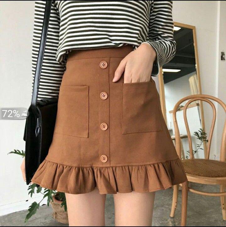 Chân váy kaki đuôi cá, vải kaki dày đẹp mê, đủ size S M L 122-1 ( MÀU NÂU )