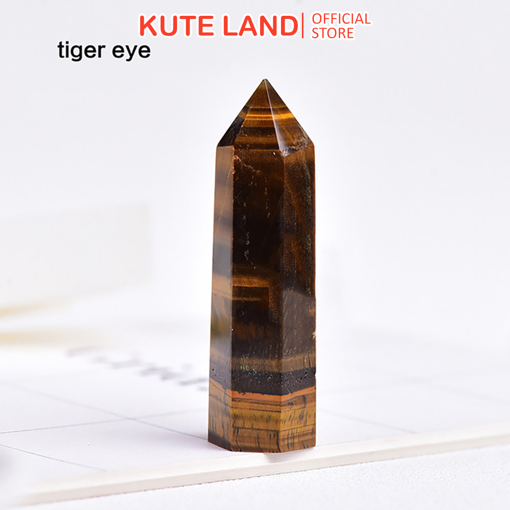 Trụ đá thanh tẩy tiger eye