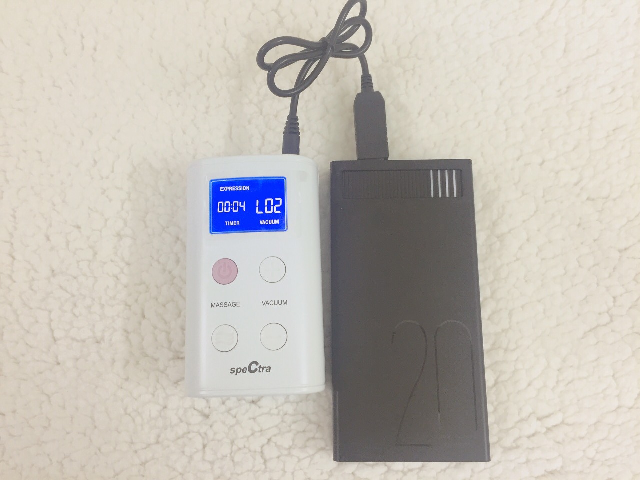 Cáp kết nối pin sạc dự phòng và máy hút sữa Spectra 12v