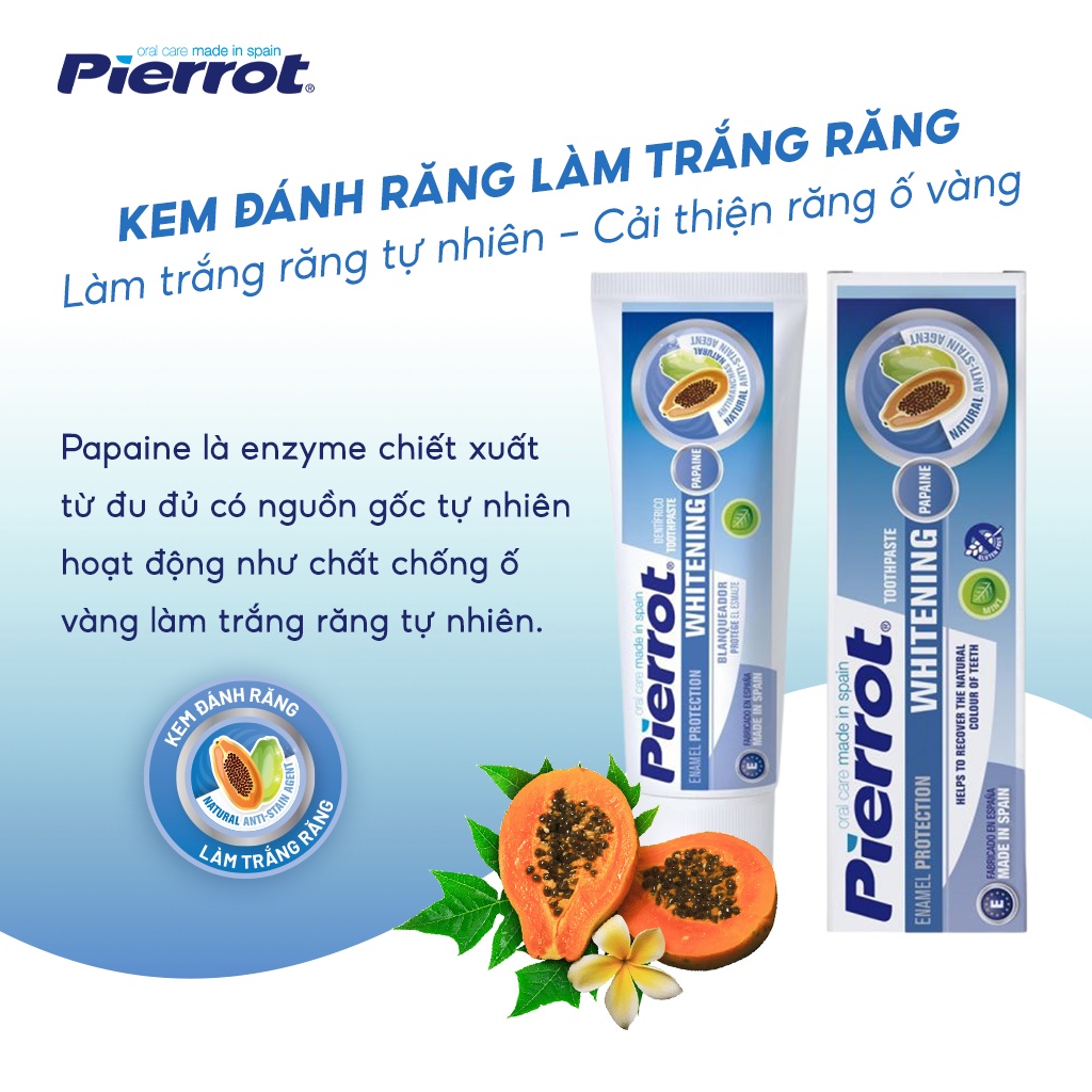 Kem đánh răng Pierrot làm trắng răng 75ML TẶNG 1 Mặt nạ Sambijo
