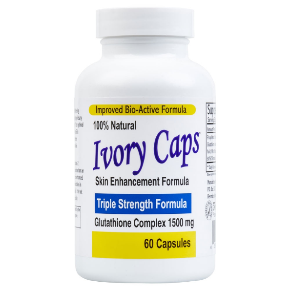 Viên uống Ivory Caps Glutathione Skin Enhancement Formula 60 viên hỗ trợ trắng da giảm nám, tàn nhang Triple Strength Formula Glutathione Complex 1500 mg 1