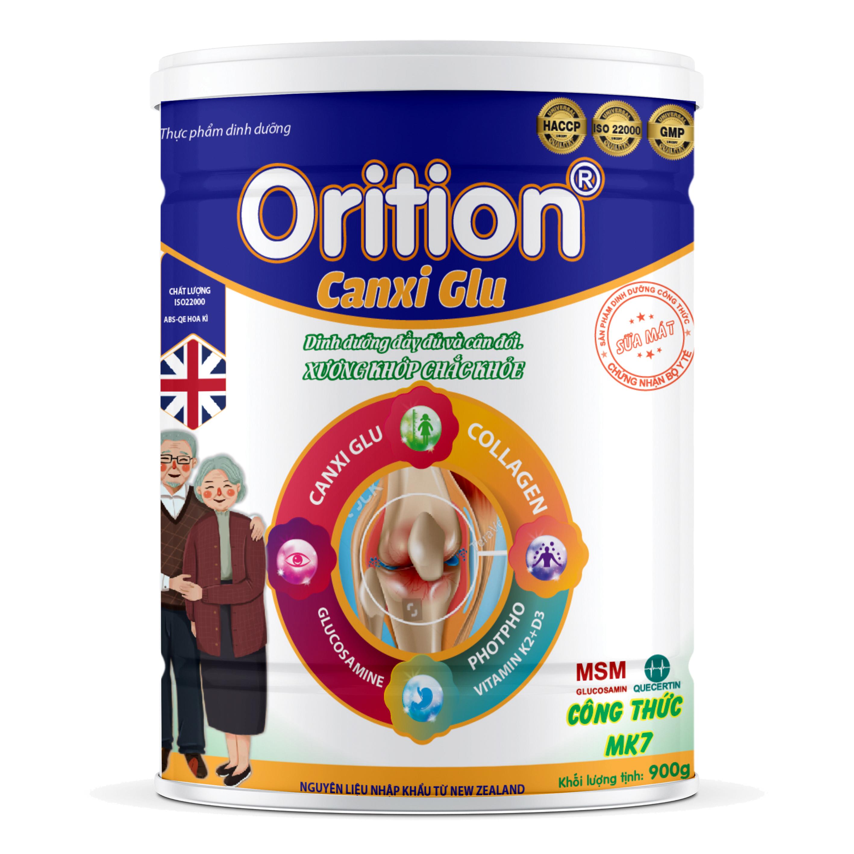 Sữa bột ORITION Canxi Glu phòng ngừa và hỗ trợ cơ xương khớp chắc khỏe dành cho người già (900g)