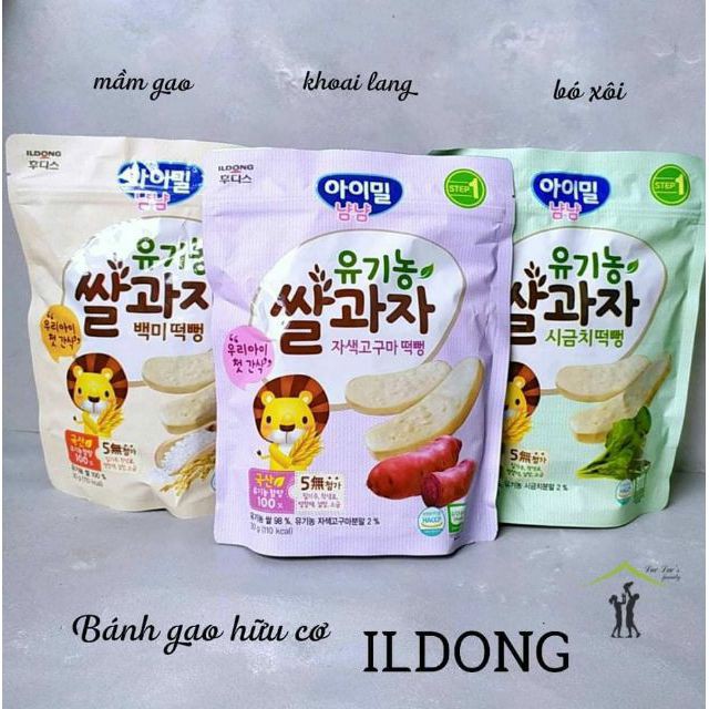 Bánh gạo ildong hữu cơ cho bé ăn dặm từ 6m+