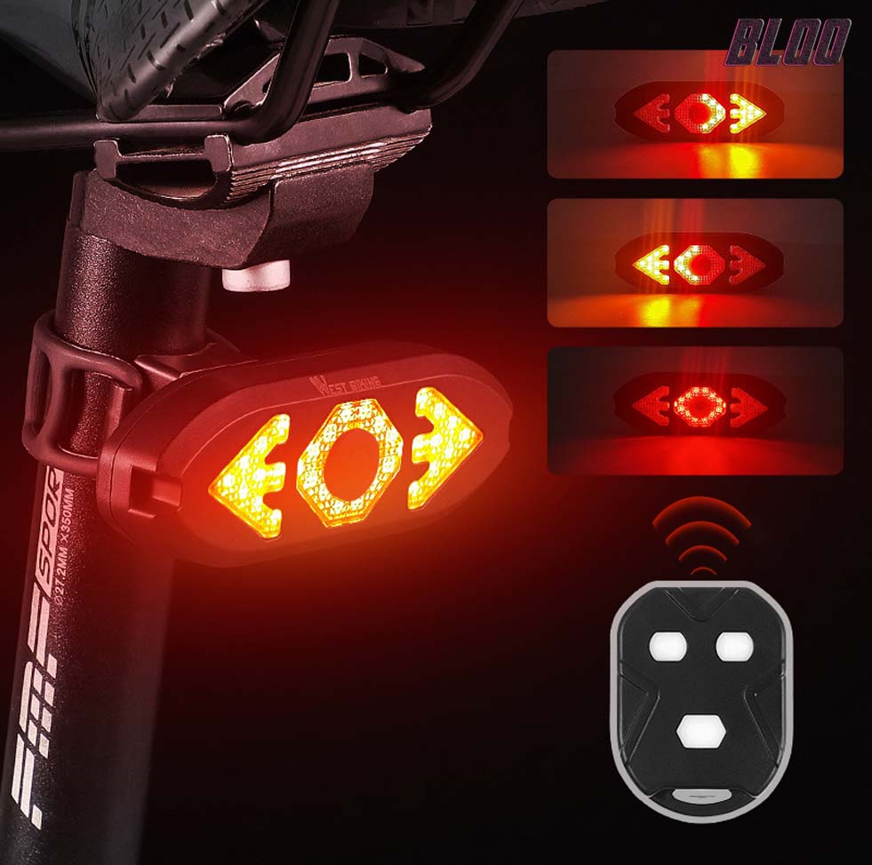 Đèn xi nhan xe đạp điều khiển từ xa có còi 120db west biking