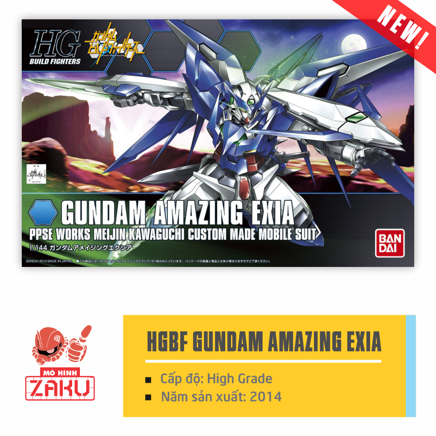 Mô hình lắp ráp gundam bandai hg bf 1/144 gundam amazing exia