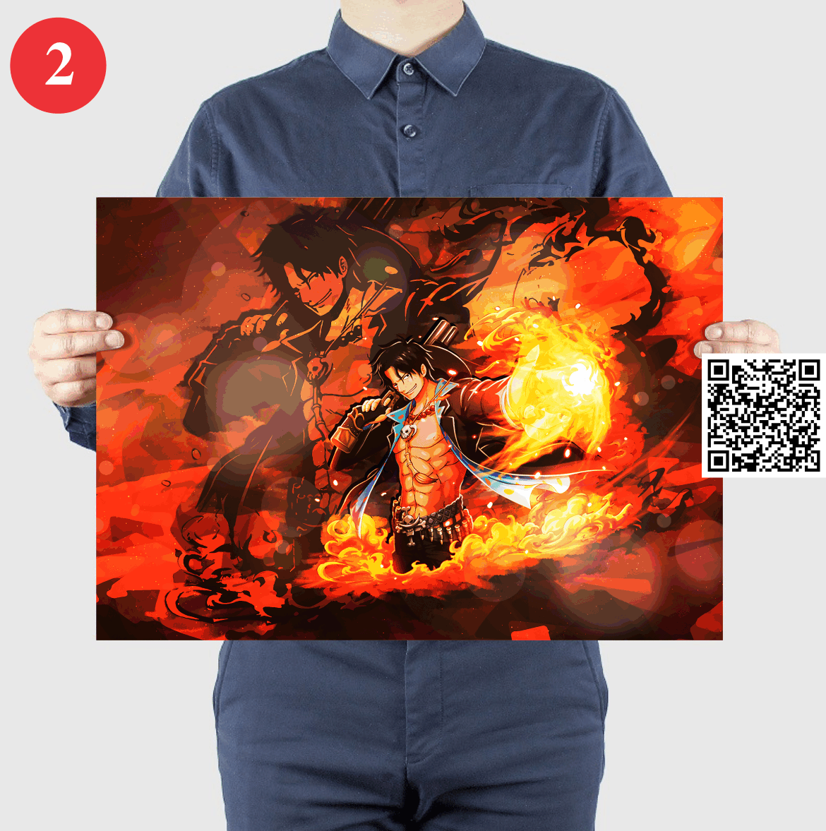 [HCM]1413 Tấm Phích A3 Dán Tường Anime Onepiece Đảo Hải Tặc hình H2 Portgas D Ace chống trầy chống thấm nước không phai màu dưới ánh nắng