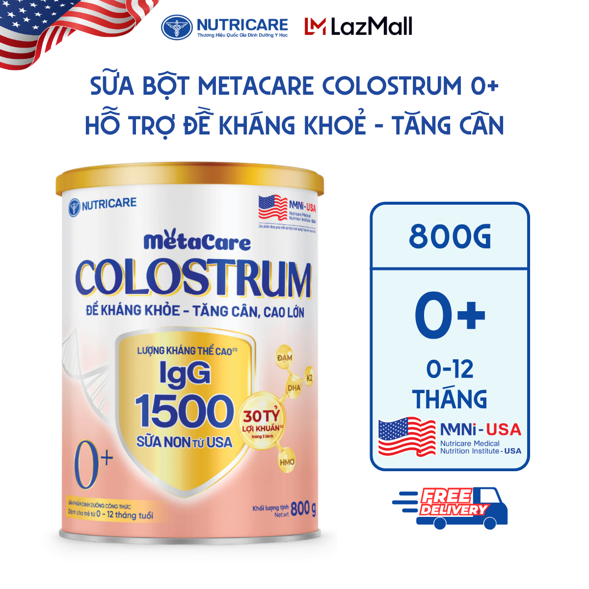 Sữa Bột METACARE COLOSTRUM 0+ Nutricare Tăng Cường Hệ Miễn Dịch Sức Đề Kháng Bé Với Sữa Non IgG 1500+