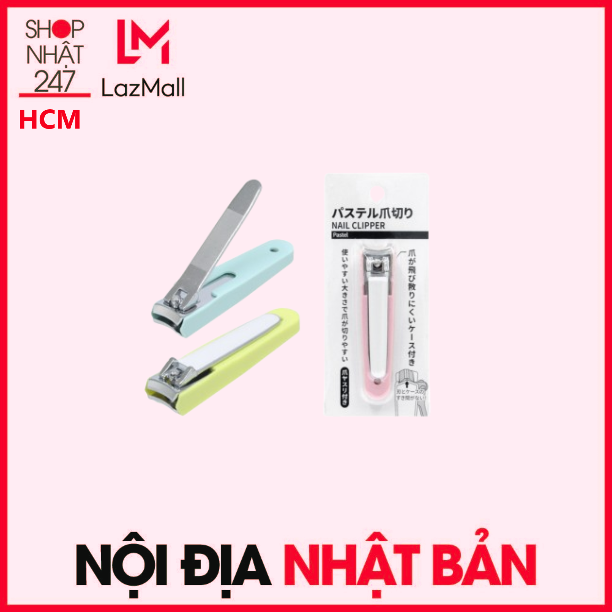 Bấm móng tay màu Echo Pastel 8.7cm Nội địa Nhật Bản