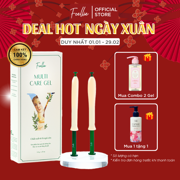 Hộp 10 đũa thần tình yêu inner gel foellie cấp ẩm và làm sạch vùng kín multi care gel 1.6g