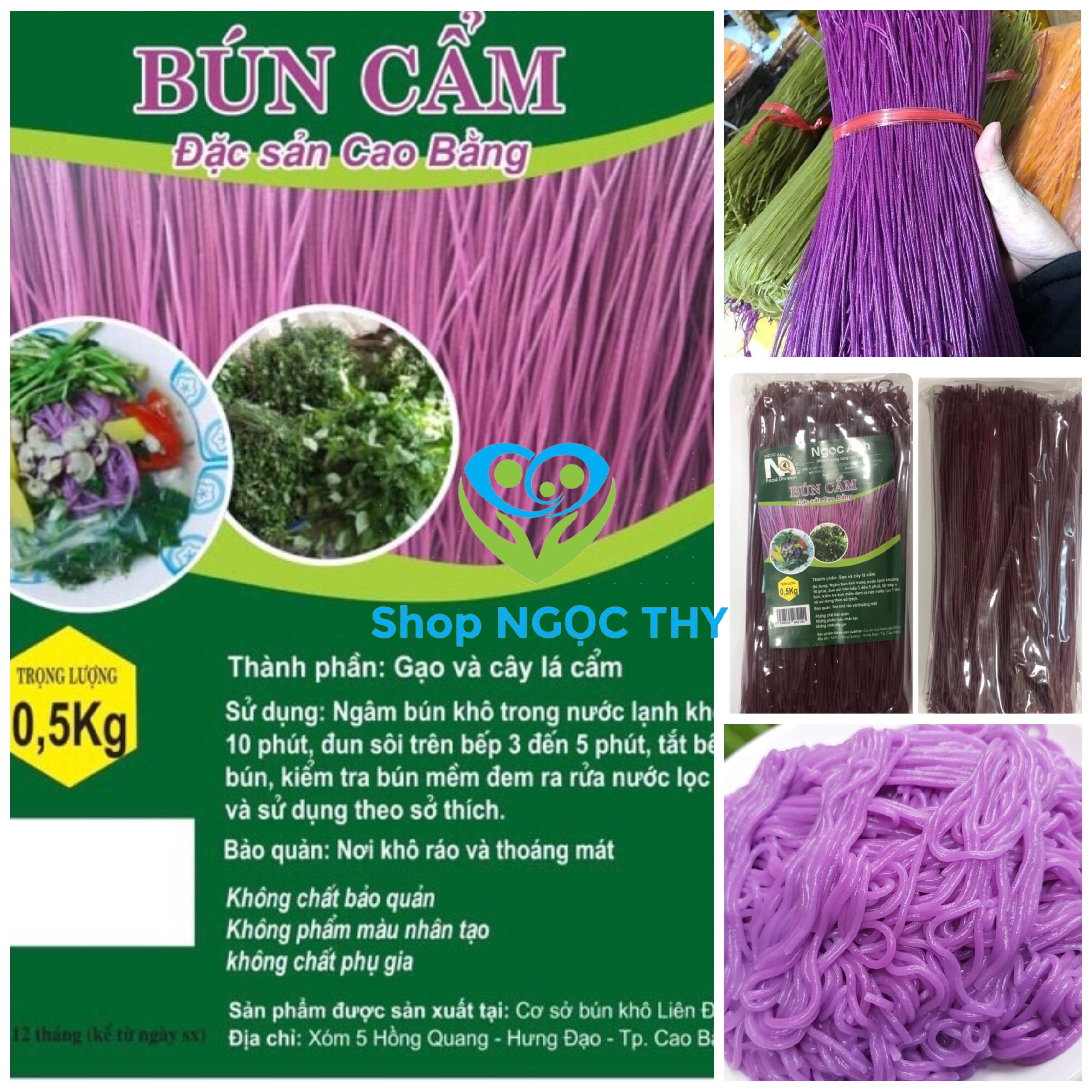 [Đặc sản Cao Bằng] Bún phở cẩm gói 500gr, sản vật phương Bắc, bún ngon eatclean/keto giảm cân