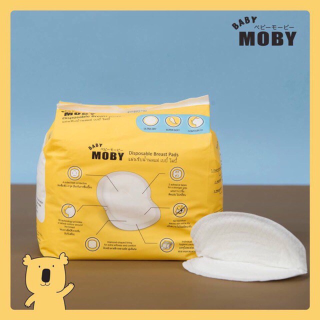 Miếng lót thấm sữa Moby- Đồ dùng cho mẹ - Miếng thấm sữa thoáng khí