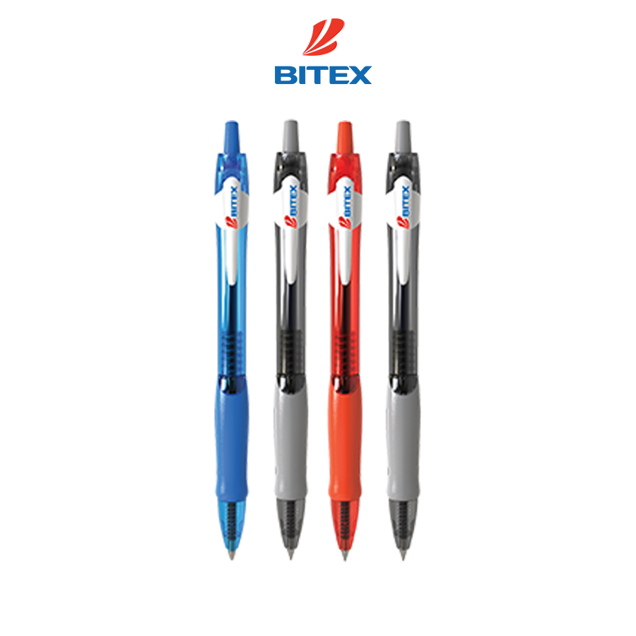 Combo 4 cây bút gel bitex g07 0.5mm màu đỏ, đen, xanh