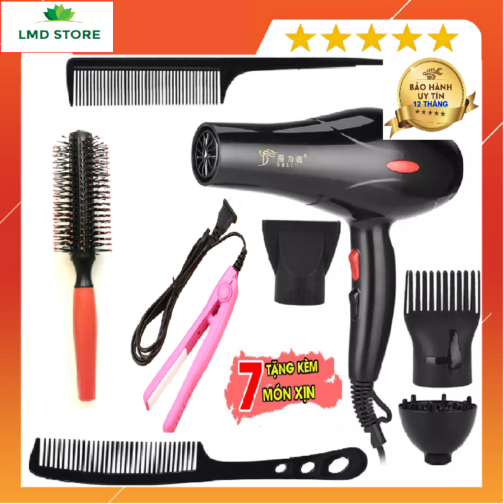 Máy Sấy Tóc Delia 8018 Công Suất Lớn Tặng Kèm Máy tạo kiểu ,Phụ Kiện Tạo Nhiều Kiểu tóc Có 3 Chiều  [Bảo Hành 1 Năm - Đổi Mới 1-1 Trong 7 Ngày]