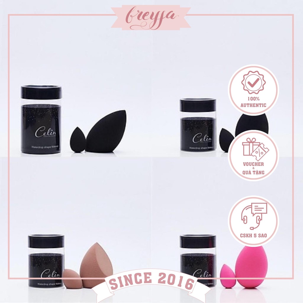 Bông mút tán nền celin 2 chiếc gồm màu nâu đen chuyên dùng cho trang điểm siêu mềm đàn hồi cao