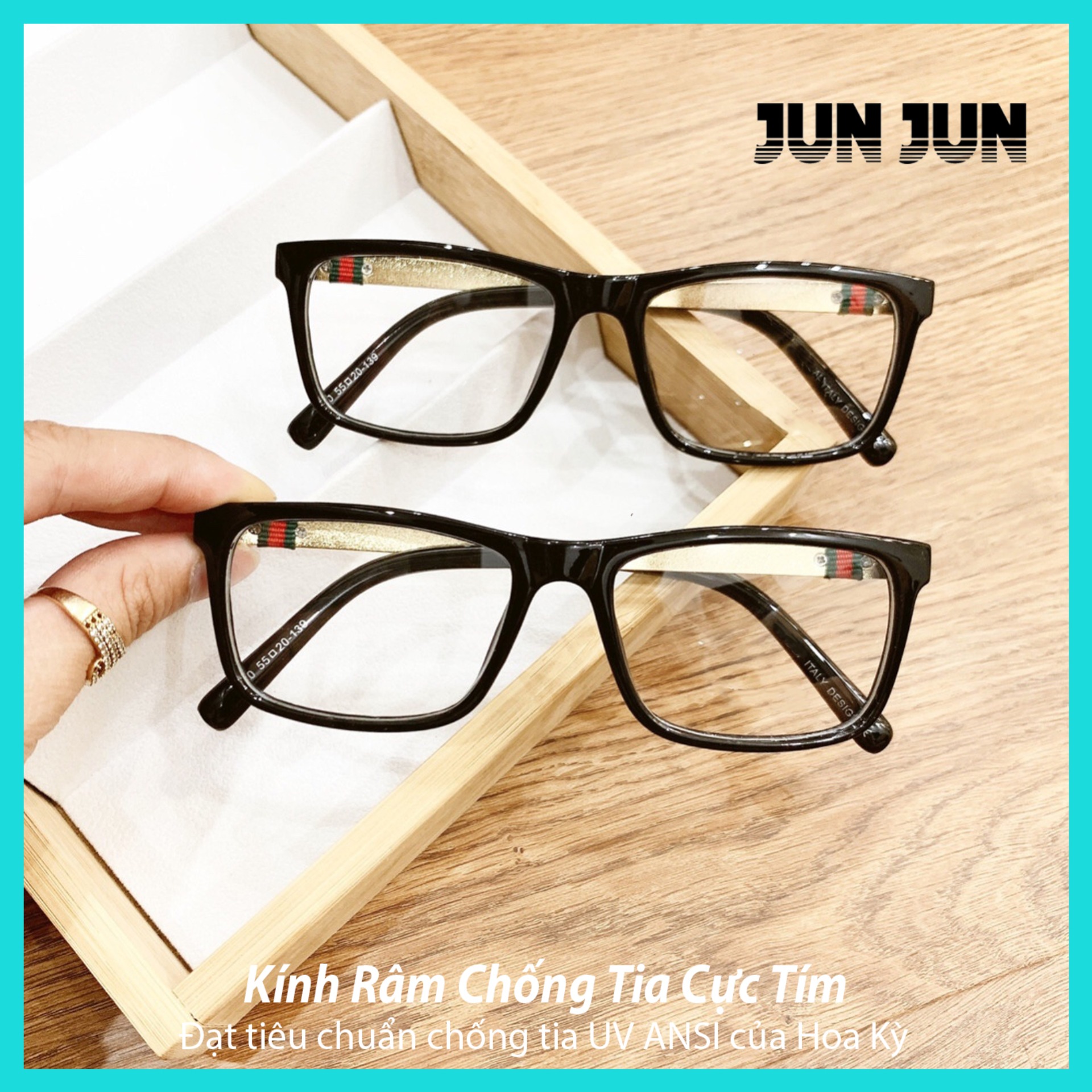 Gọng kính cận không độ Hàn Quốc- Mắt kính giả cận cao cấp gọng kim loại dành cho cả nam và nữ GC1120