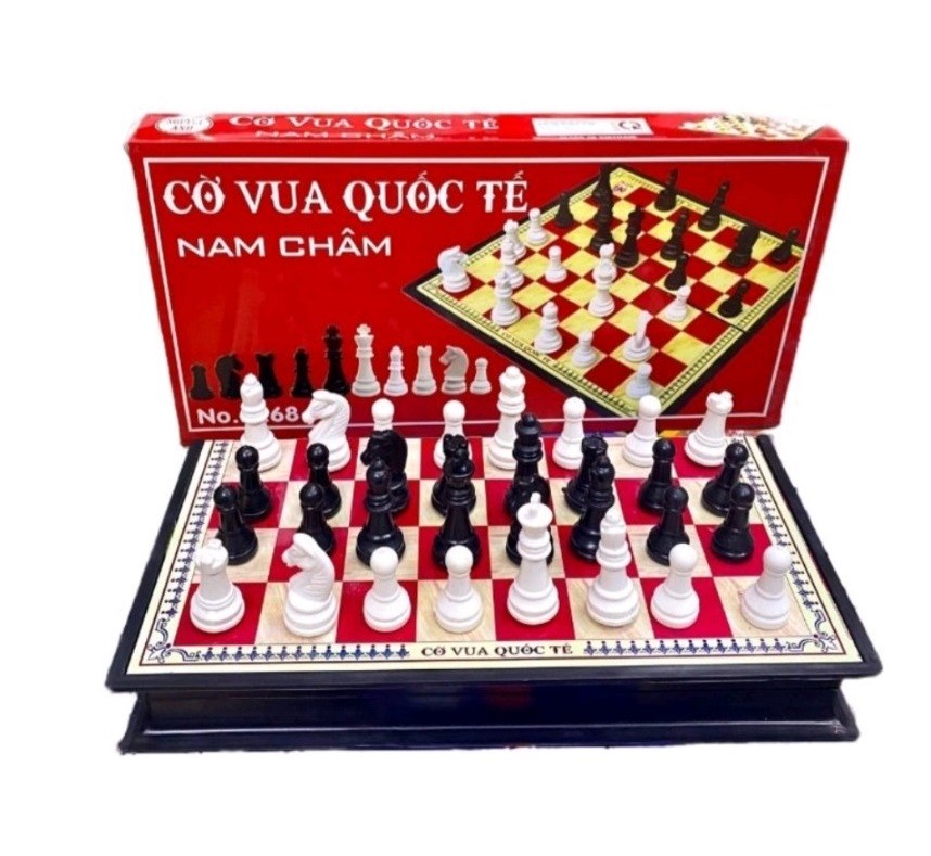 Bộ cờ vua có nam châm dính quân cờ, bàn nhựa cứng cáp có thể gấp gọn gàng kích thước 20 đến 36cm