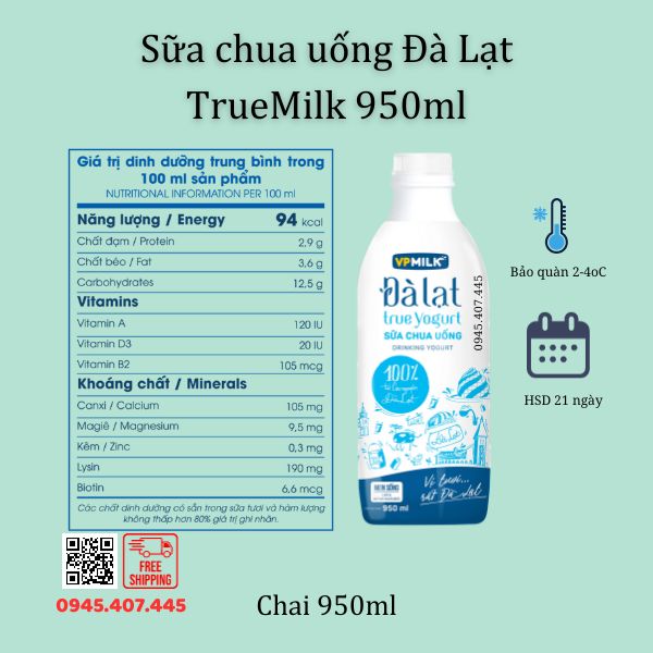 Sữa chua uống vpmilk đà lạt yogurt