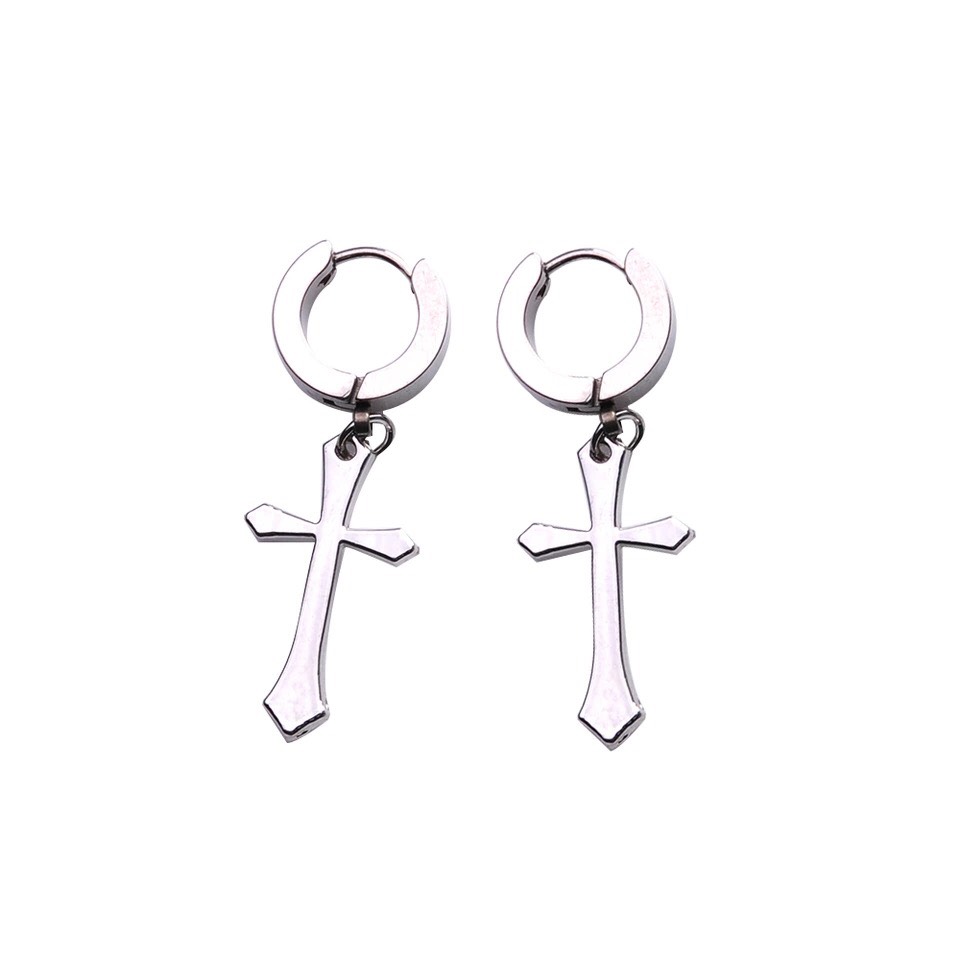 Bông tai nam thánh giá titan khoen kpop korea bán lẻ 1 chiếc BT118 bông tai unisex