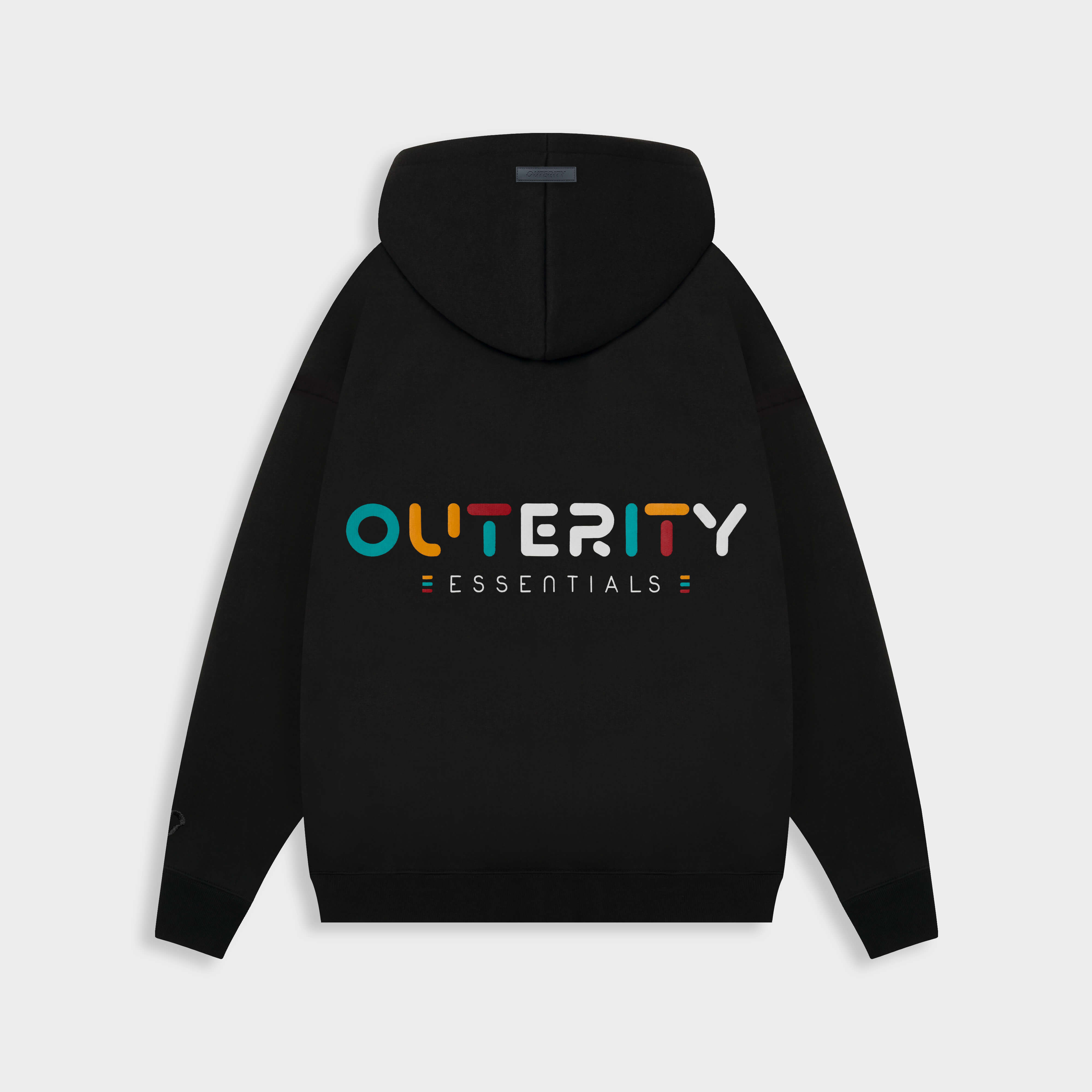 Áo hoodie zip outerity rainbow nỉ bông / đen - ort.b 403