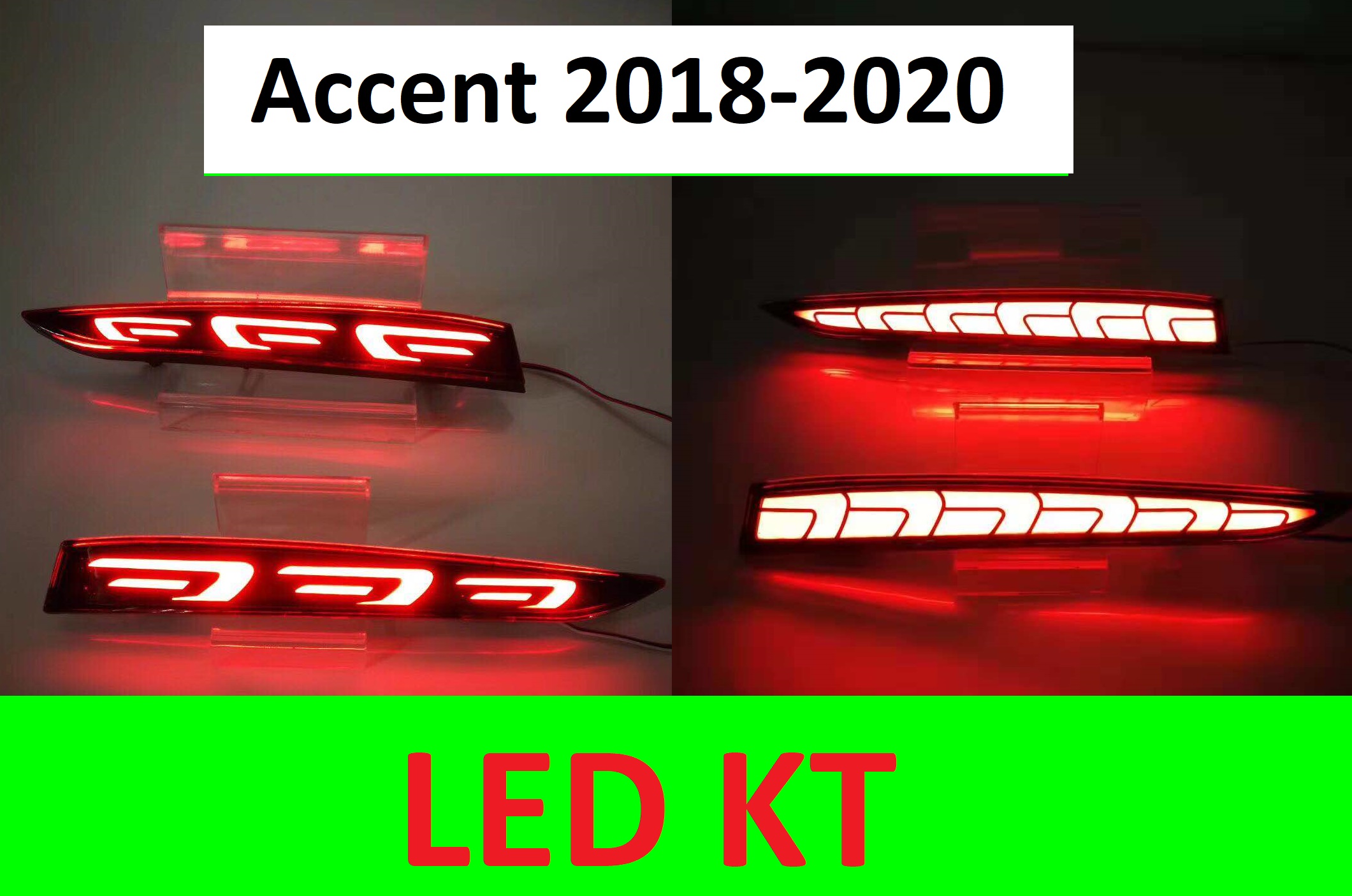 [1 đôi] Hyundai Accent Led cản sau led gầm sau 3 chế độ xi nhan chạy đẹp mắt đời 2017-2020